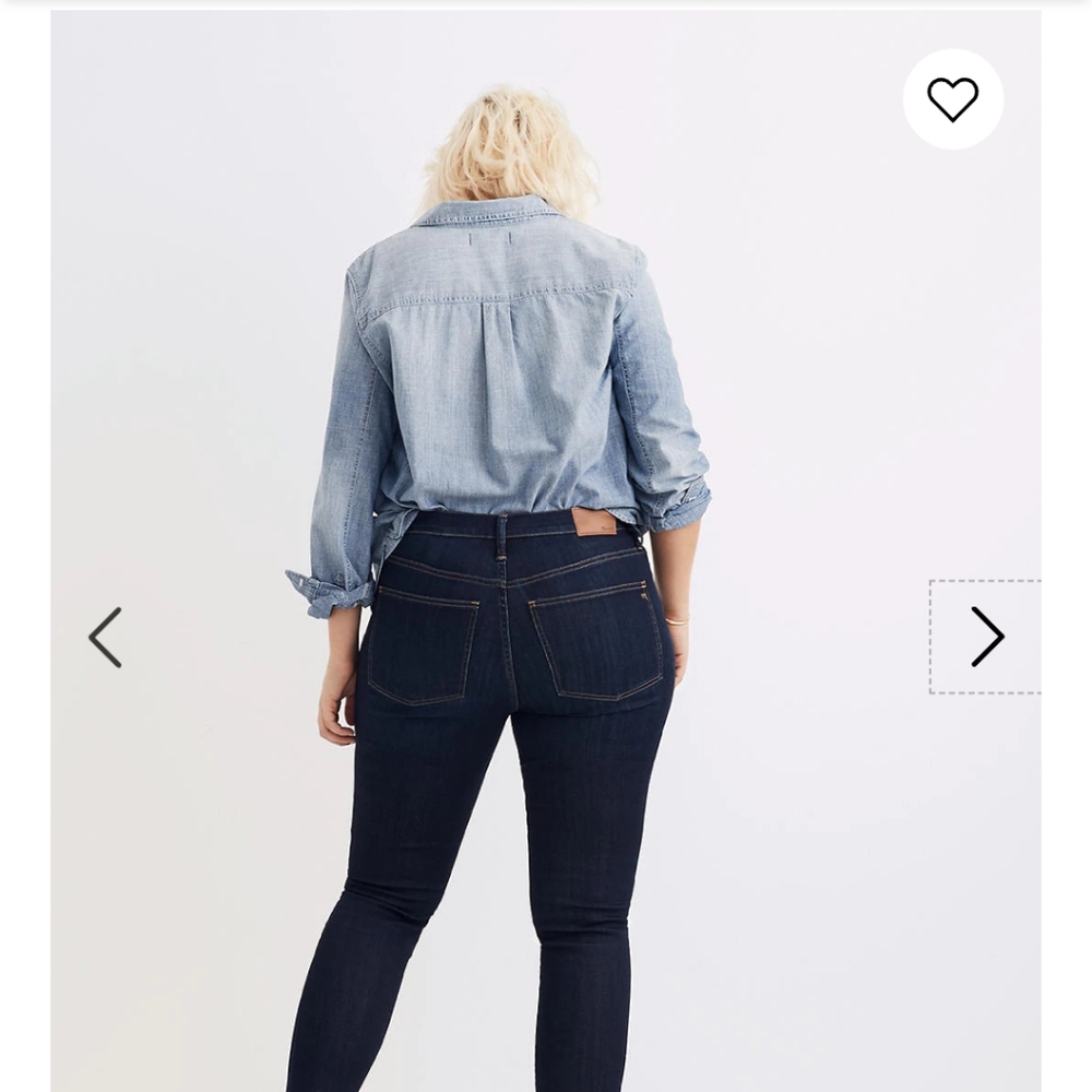 Madewell Petite 9" skinny jeans in larkspur wash